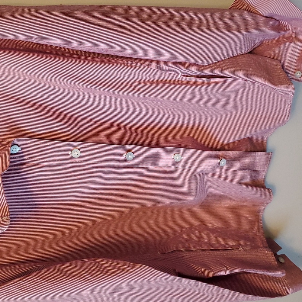 Alara Burgundy Stripe Button Down Shirt. Size S - Picture 6 of 6